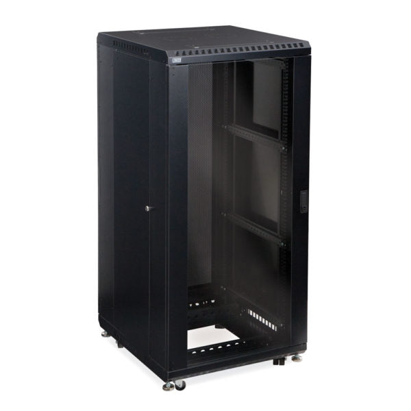 Kendall Howard 27U LINIER® A/V Cabinet - Glass/Vented Doors - 24