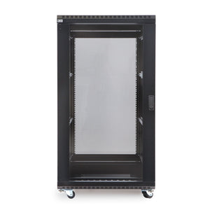 Kendall Howard 22U LINIER® A/V Cabinet - Glass/Solid Doors - 24" Depth (3101-3-024-22)