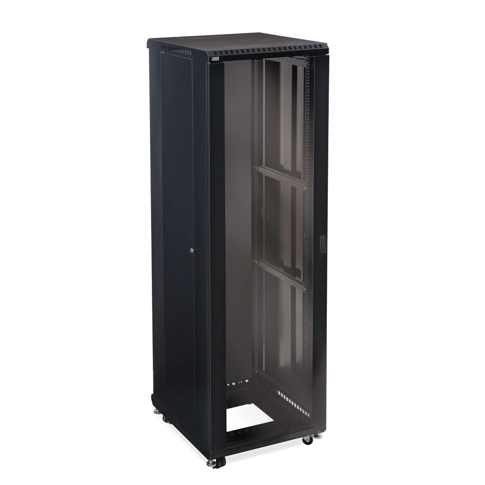 Kendall Howard 42U LINIER® A/V Cabinet - Glass/Solid Doors - 24