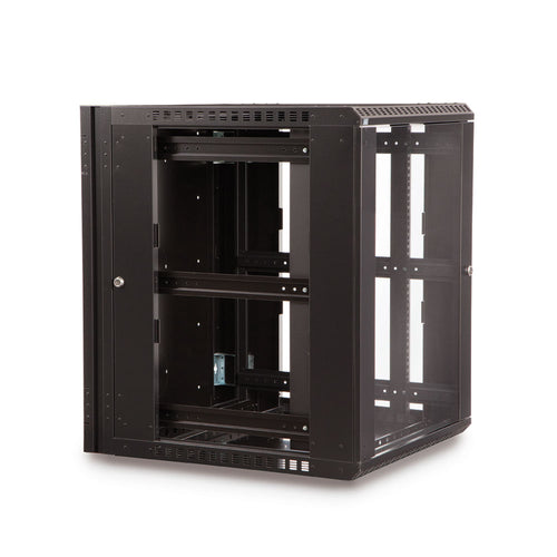 Kendall Howard 15U LINIER® Swing-Out A/V Wall Mount Cabinet - Glass Door (3130-3-001-15)