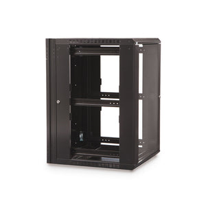 Kendall Howard 18U LINIER® Swing-Out A/V Wall Mount Cabinet - Glass Door (3130-3-001-18)