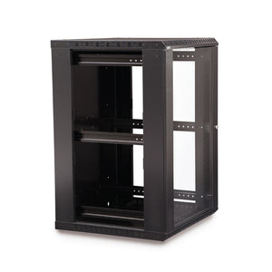 Kendall Howard 18U LINIER® Fixed A/V Wall Mount Cabinet - Glass Door (3140-3-001-18)