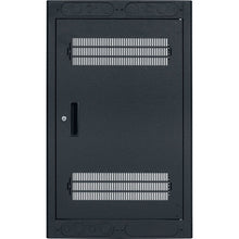 Load image into Gallery viewer, Lowell Mfg Rack-Enclosed-24U, 22in Deep, 1pr Adj Rails, Rear Door, Blk