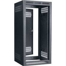 Load image into Gallery viewer, Lowell Mfg Equipment Rack-Enclosed-24U, 22in Deep, 1pr Fixed Rails, Rear Door