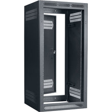 Load image into Gallery viewer, Lowell Mfg Equipment Rack-Enclosed-21U, 22in Deep, 1pr Fixed Rails, Rear Door