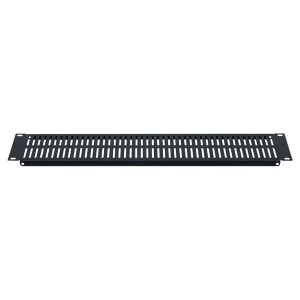 Lowell Mfg Equipment Rack Panel-Blank Steel Vent Slot Panel, With flange 1U-2U