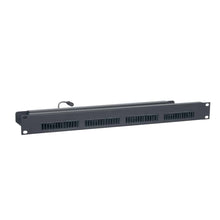 Load image into Gallery viewer, Lowell Mfg Rackmount panel w/blower fans, 19 in. x 1U, 4 fans (3.5 in.) with guards, 90cfm total,