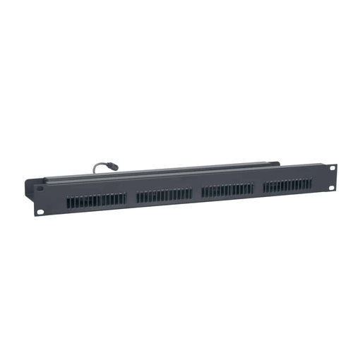 Lowell Mfg Rackmount panel w/blower fans, 19 in. x 1U, 4 fans (3.5 in.) with guards, 90cfm total,