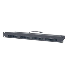 Load image into Gallery viewer, Lowell Mfg Rackmount panel w/blower fans, 19 in. x 1U, 4 fans (3.5 in.) with guards, 90cfm total,