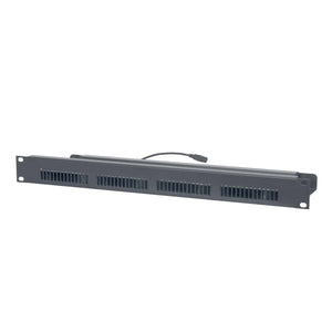 Lowell Mfg Rackmount panel w/blower fans, 19 in. x 1U, 4 fans (3.5 in.) with guards, 90cfm total,