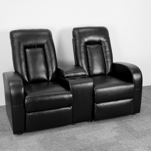 Flash Furniture Eclipse Series 2-Seat Reclining Black LeatherSoft