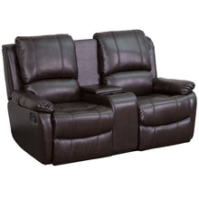 Load image into Gallery viewer, Flash Furniture Allure Series 2-Seat Reclining Pillow Back Brown LeatherSoft