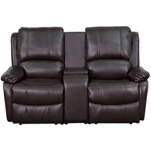 Load image into Gallery viewer, Flash Furniture Allure Series 2-Seat Reclining Pillow Back Brown LeatherSoft