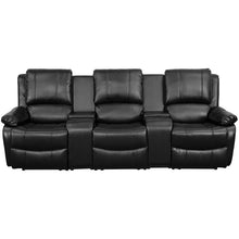 Load image into Gallery viewer, Flash Furniture Allure Series 3-Seat Reclining Pillow Back Black LeatherSoft