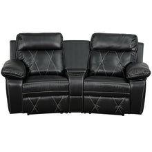 Load image into Gallery viewer, Flash Furniture Reel Comfort Series 2-Seat Curved Reclining Black LeatherSoft