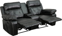 Load image into Gallery viewer, Flash Furniture Reel Comfort Series 2-Seat Straight Reclining Black LeatherSoft