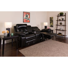 Load image into Gallery viewer, Flash Furniture Reel Comfort Series 2-Seat Straight Reclining Black LeatherSoft