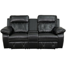 Load image into Gallery viewer, Flash Furniture Reel Comfort Series 2-Seat Straight Reclining Black LeatherSoft