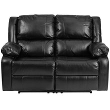 Load image into Gallery viewer, Flash Furniture Harmony Series Black Leather Soft Loveseat with Two Built-In Recliners