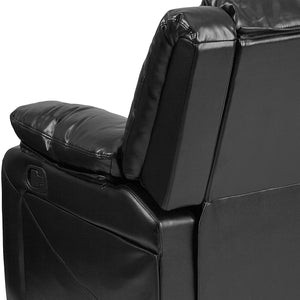 Flash Furniture Harmony Series Black Leather Soft Loveseat with Two Built-In Recliners