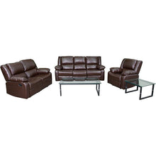 Load image into Gallery viewer, Flash Furniture Harmony Series Brown Leather Soft Reclining Sofa Set