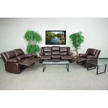 Load image into Gallery viewer, Flash Furniture Harmony Series Brown Leather Soft Reclining Sofa Set