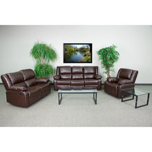 Load image into Gallery viewer, Flash Furniture Harmony Series Brown Leather Soft Reclining Sofa Set