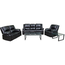 Load image into Gallery viewer, Flash Furniture Harmony Series Black Leather Soft Reclining Sofa Set