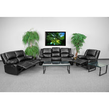 Load image into Gallery viewer, Flash Furniture Harmony Series Black Leather Soft Reclining Sofa Set