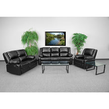 Load image into Gallery viewer, Flash Furniture Harmony Series Black Leather Soft Reclining Sofa Set