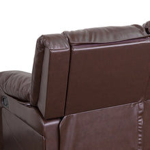 Load image into Gallery viewer, Flash Furniture Harmony Series Brown Leather Soft Sofa with Two Built-In Recliners