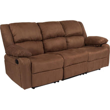 Load image into Gallery viewer, Flash Furniture Harmony Series Chocolate Brown Microfiber Sofa with Two Built-In Recliners