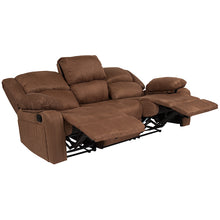 Load image into Gallery viewer, Flash Furniture Harmony Series Chocolate Brown Microfiber Sofa with Two Built-In Recliners