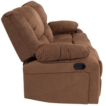 Load image into Gallery viewer, Flash Furniture Harmony Series Chocolate Brown Microfiber Sofa with Two Built-In Recliners