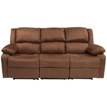 Load image into Gallery viewer, Flash Furniture Harmony Series Chocolate Brown Microfiber Sofa with Two Built-In Recliners