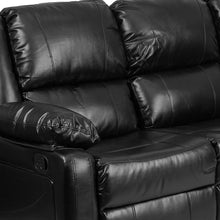 Load image into Gallery viewer, Flash Furniture Harmony Series Black Leather Soft Sofa with Two Built-In Recliners