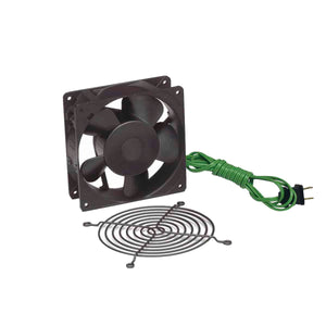 Lowell Mfg Fan Kit-Two 4.7in Whisper Fans, 50cfm ea, Fan Guards, Cord, Vent Blockers for LWR Series Rack