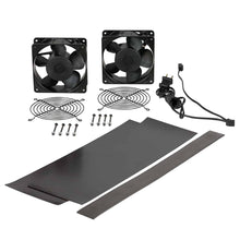 Load image into Gallery viewer, Lowell Mfg Fan Kit-Two 4.7in Whisper Fans, 50cfm ea, Fan Guards, Cord, Vent Blockers for LWR Series Rack