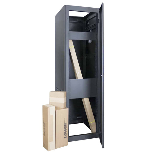 Lowell Mfg Equipment Rack-Narrow (22in)-Gangable-44U, 27in Deep, with AV Accessory Bundle