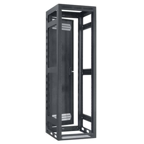 Lowell Mfg Equipment Rack-Gangable-44U, 22in Deep, 1pr Rails, Rear Door