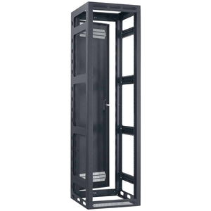 Lowell Mfg Equipment Rack-Gangable-44U, 27in Deep, 2pr Rails, Rear Door