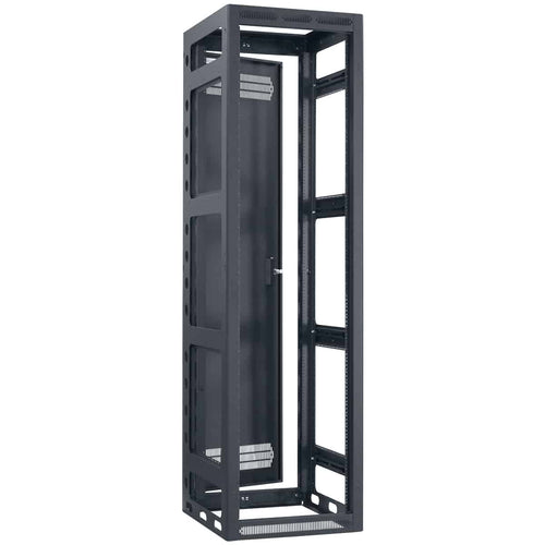 Lowell Mfg Equipment Rack-Gangable-44U, 42in Deep, 1pr Rails, Rear Door