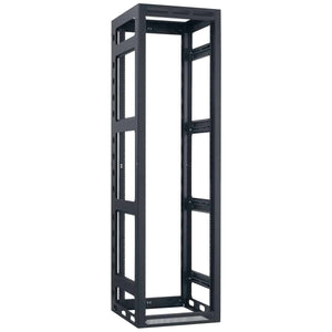 Lowell Mfg Equipment Rack-Gangable-44U, 27in Deep, 2pr Rails, Rear Door