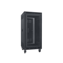 Load image into Gallery viewer, Lowell Mfg Equipment Rack-Portable-21U, 27in Deep, With Fully Vented Door