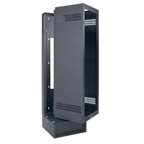 Lowell Mfg AV Rack-Wall/Base Mount-44U, 28in Deep, 1pr Adjustable Rails