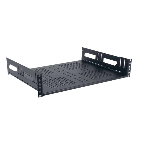 Lowell Mfg Equipment Rack Shelf w Hinge-2U, 14in D