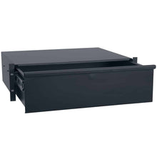 Load image into Gallery viewer, Lowell Mfg Rackmount Utility Drawer with Key Lock, Slam Latch, Mat Liner, 2U x 14.437inD, 50lbs capacity