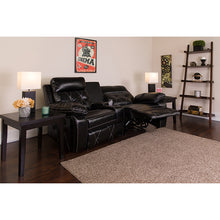 Load image into Gallery viewer, Flash Furniture Reel Comfort Series 2-Seat Curved Reclining Black LeatherSoft