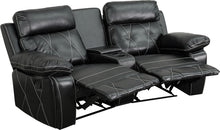 Load image into Gallery viewer, Flash Furniture Reel Comfort Series 2-Seat Curved Reclining Black LeatherSoft