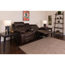 Load image into Gallery viewer, Flash Furniture Reel Comfort Series 2-Seat Curved Reclining Brown LeatherSoft